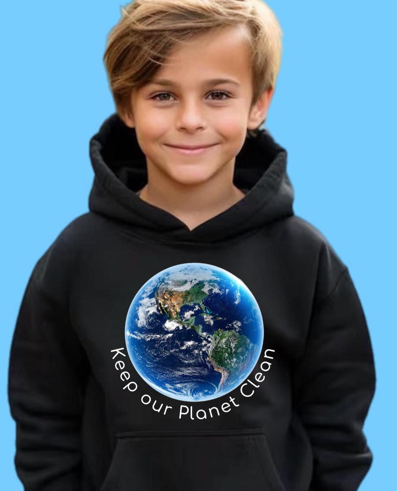 Youth Solar System Hoodie: Vibrant Planet Earth Print