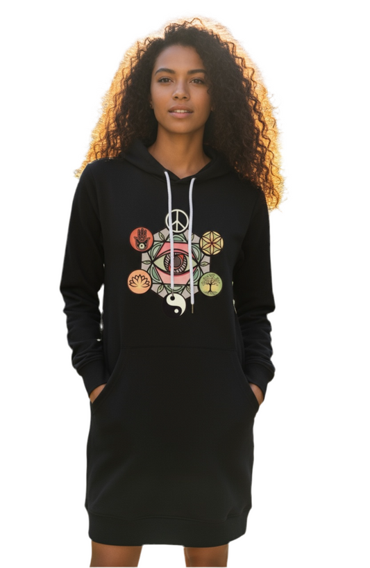 Spiritual Symbol Hoodie Dress