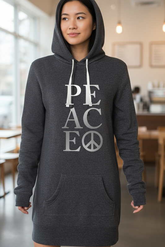 Hoodie Dress for women Peace Love Harmony – Artistic Street Fashion Comfy & Trendy