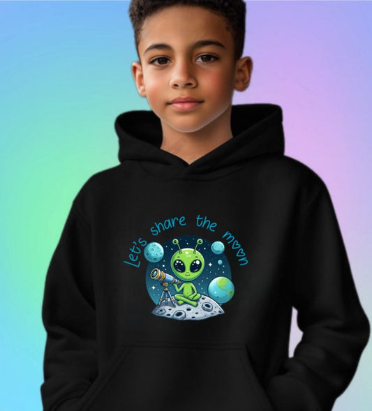 Cute UFO Kid Hoodie – Fun Alien Space Adventure Outfit Funny UFO Alien Graphic for Youth Boys & Girls
