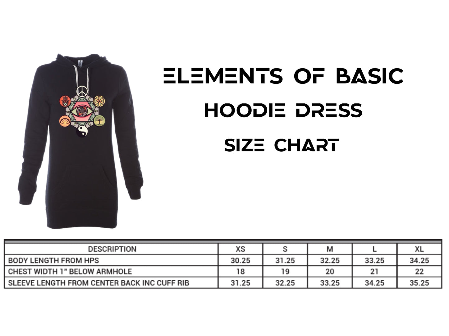 Geometric Energy Hoodie Dress – Spiritual Symbol Print