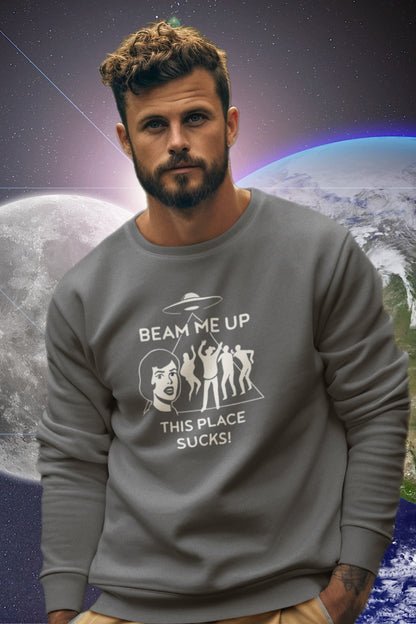 Cozy Beam Me Up sweatshirt by Elements Of Basic, featuring a stylish graphic design and relaxed fit in soft fabric.