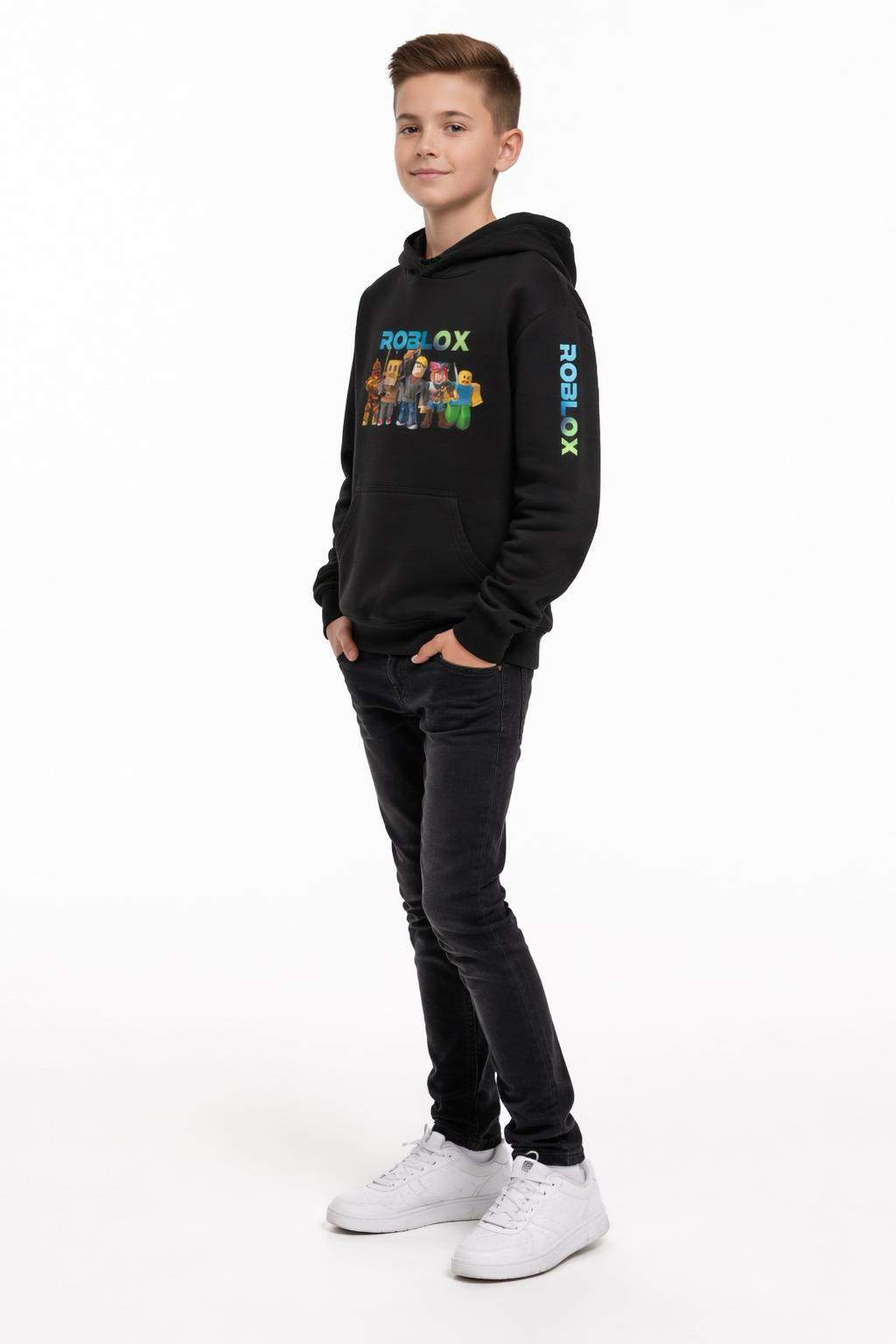 Kids gaming hoodie by Elements Of Basic, featuring a playful design and comfortable fit for young gamers.