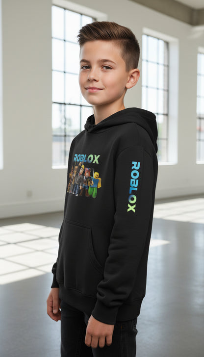 Kids Gaming Hoodie by Elements Of Basic, featuring a colorful gaming graphic and a comfortable fit for active play.