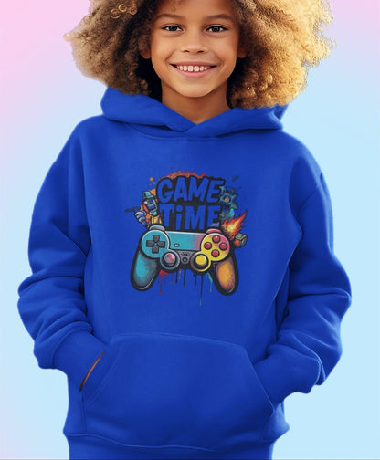 Elements Of Basic Game Time Hoodie in a cozy fit, featuring a front pocket and vibrant color.