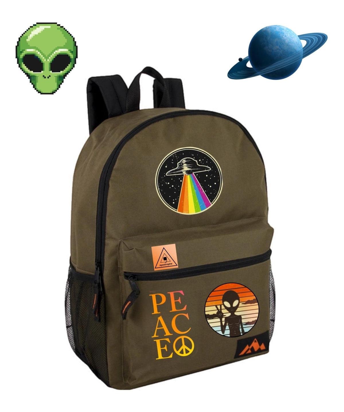 Alien & UFO Prints Backpack - My Store