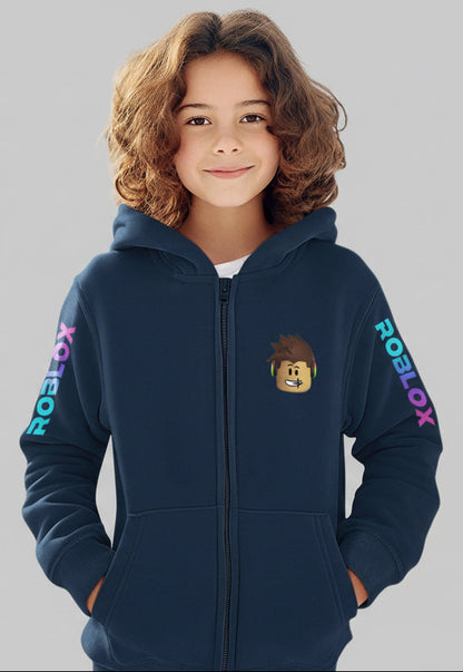 Elements Of Basic gaming zipper hoodie in black, featuring a front zipper and adjustable drawstring hood.