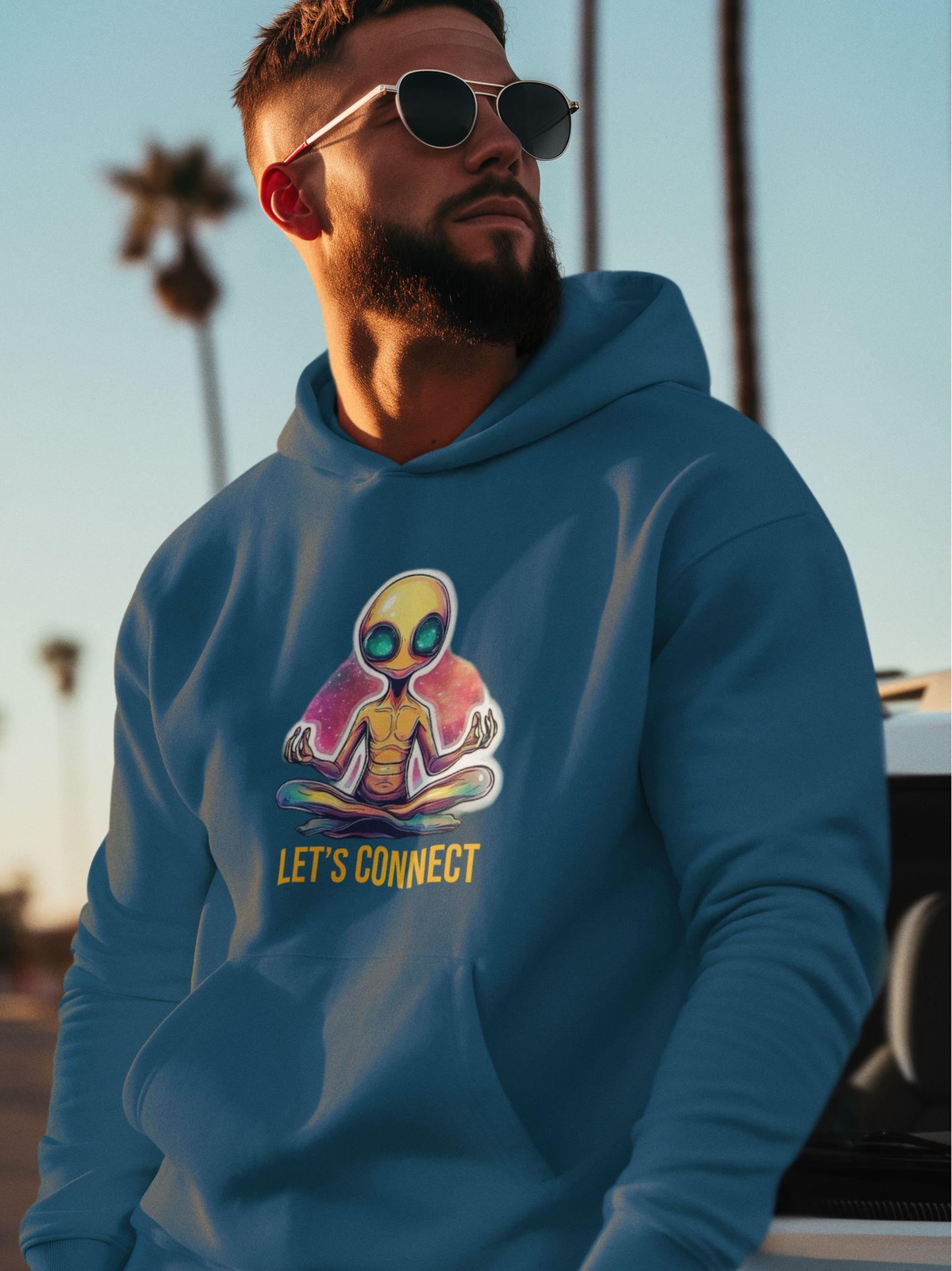 Alien Print Adult Hoodie – Fun Alien Space Adventure Outfit Funny UFO Alien Graphic Hoodie Premium Material Unisex fit